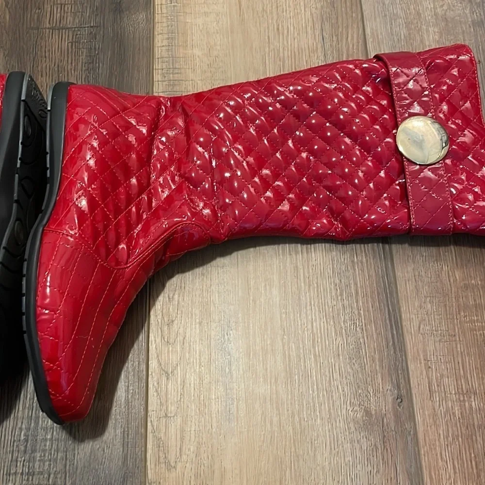 Primigi Red Quilted patent leather‎ boots size 36/5.5